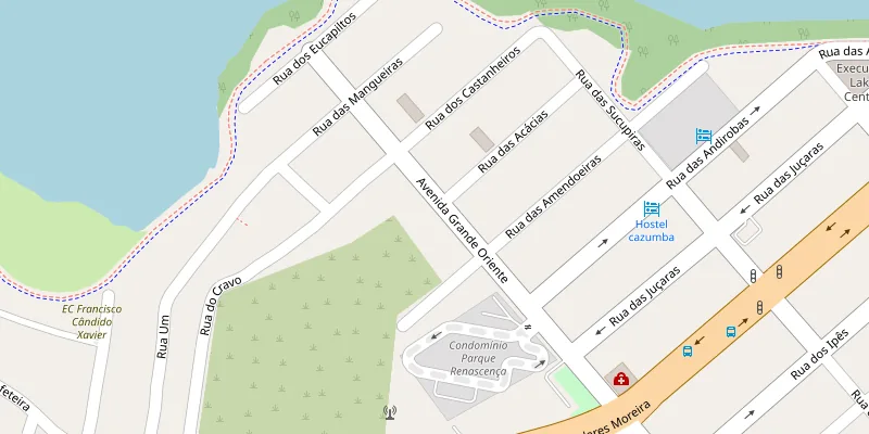 Mapa do bairro Jardim Renascenca, com um alfinete no endereco do Studio CB Model